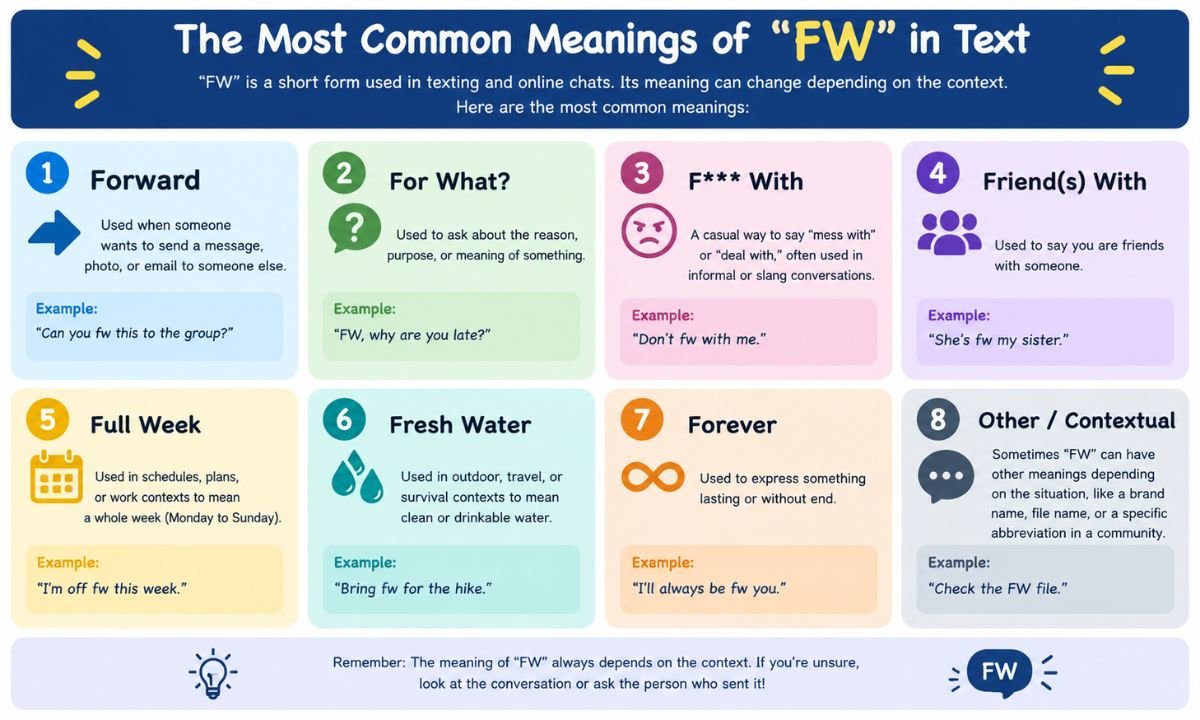 The Most Common Meanings of "fw meaning in text"