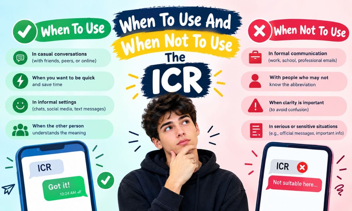 When To Use And When Not To Use The ICR